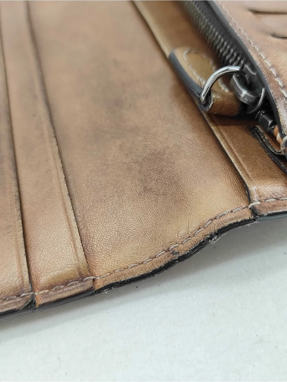 Berluti Paris Embossed Leather Long Wallet - Tan